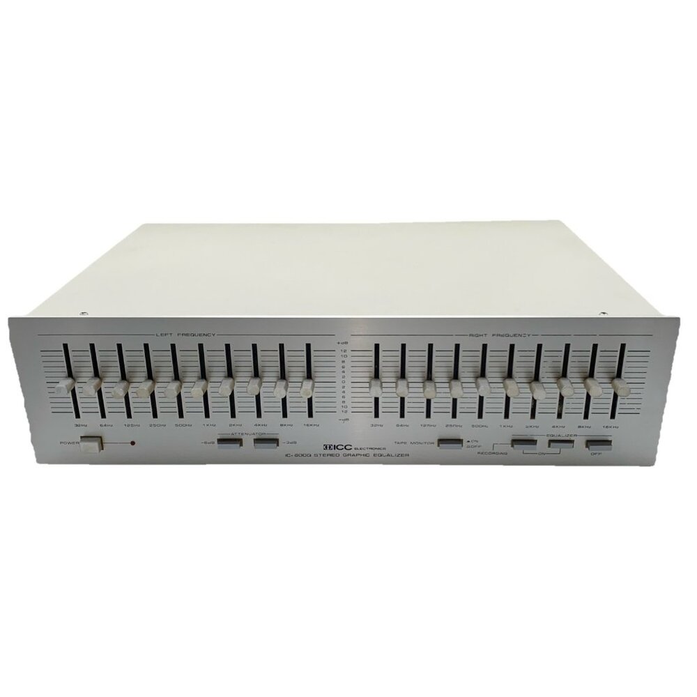 ICC Electronics IC-600Q Stereo Graphic Equalizer Silver Faced Vintage Korea 1981